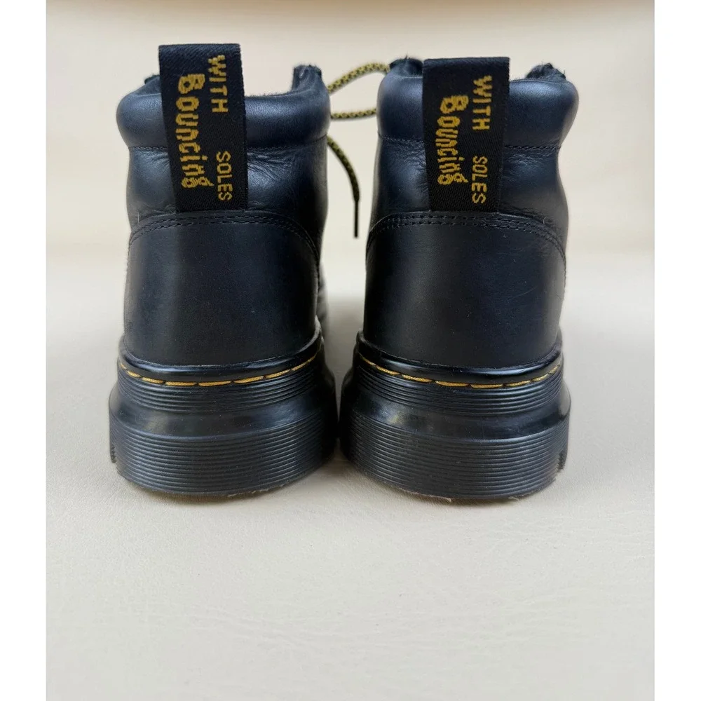 Dr. Martens 8 Bonny Leather Boots Grunge Utility Black Yellow Laces - Picture 4 of 7